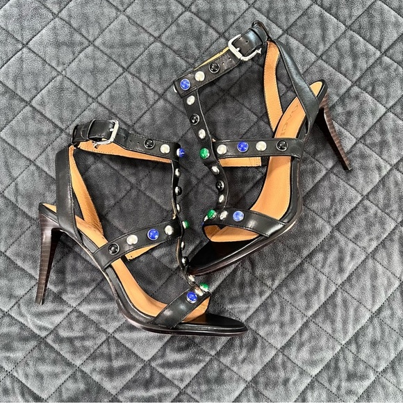 Coach High Heels Women 7 Shoes Studded Y2k Isabel Strappy Ankle Strap Open toe - Picture 7 of 8